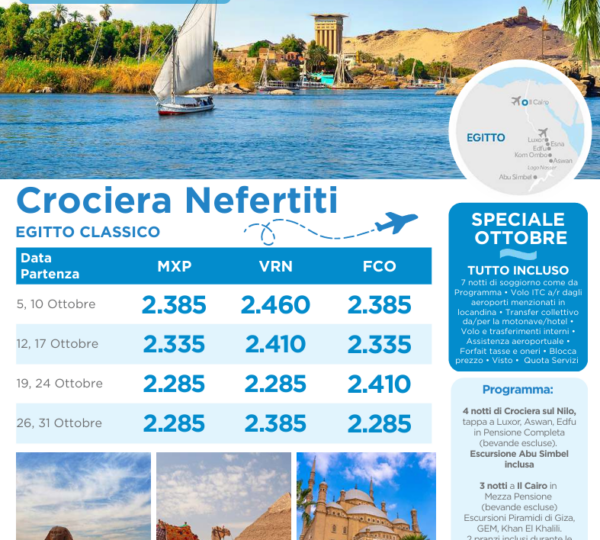 Crociera sul Nilo ottobre